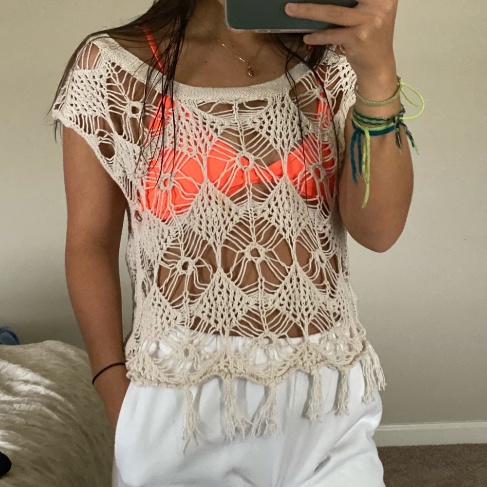 Lace bathing suit cover up